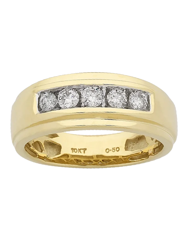 Men's Ring - 10ct Yellow Gold Diamond Ring - 767644