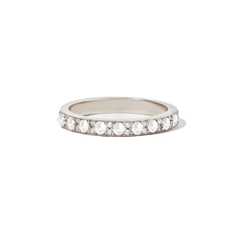 Rose Cut & Round Milgrain Diamond Mosaic Ring