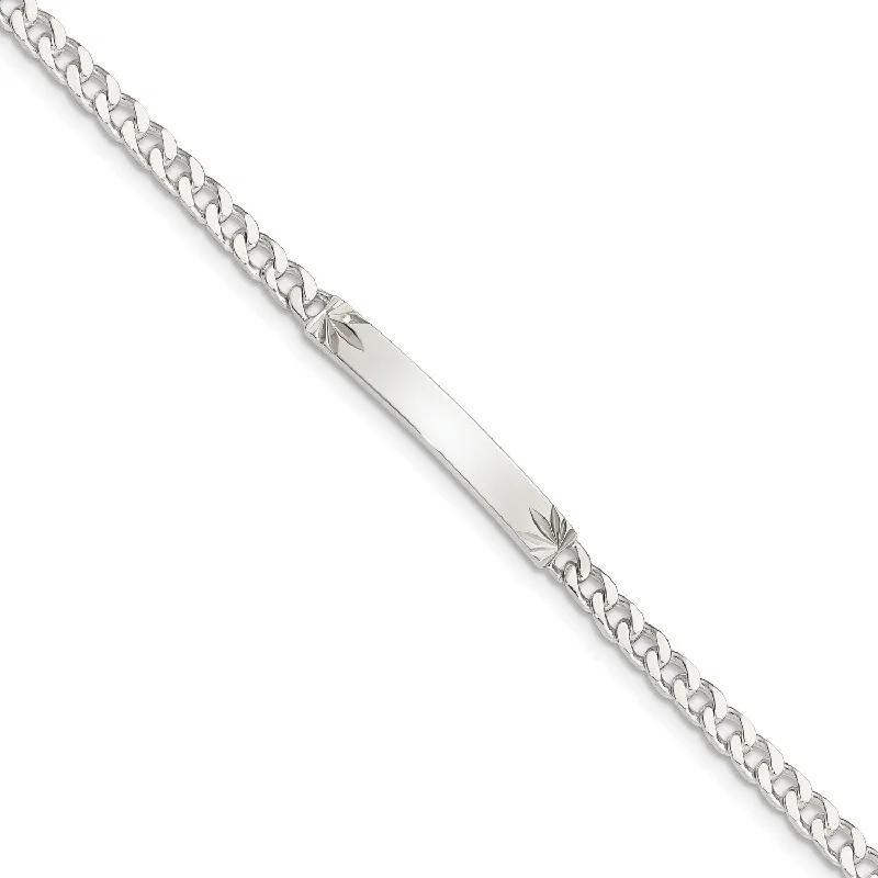 Sterling Silver 7-inch 3MM Lobster Clasp Curb ID Bracelet