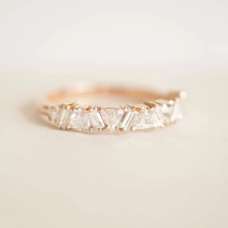 Trillion & Baguette Diamond Mosaic Band