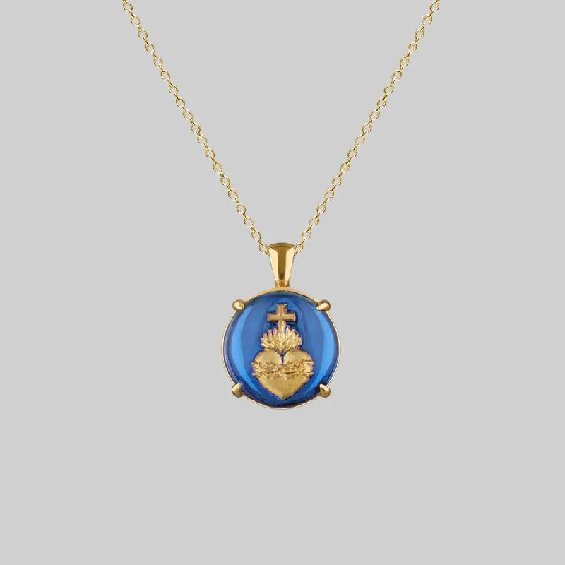 VIRTUE. Glass Sacred Heart Necklace - Gold