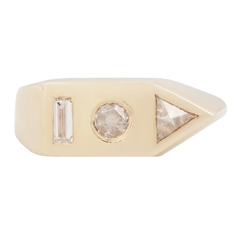 White Diamond Bauhaus Ring