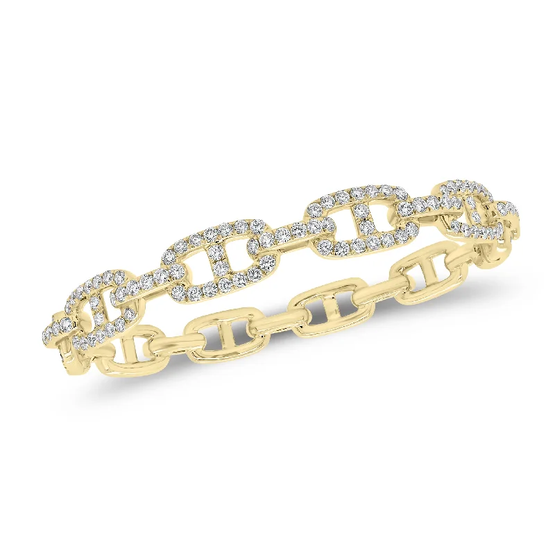 Diamond Tri-Link Bangle Bracelet