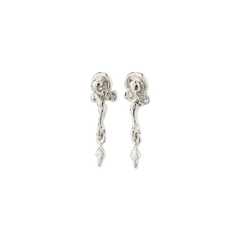 SOLIDARITY recycled organic shaped earrings silver-plated