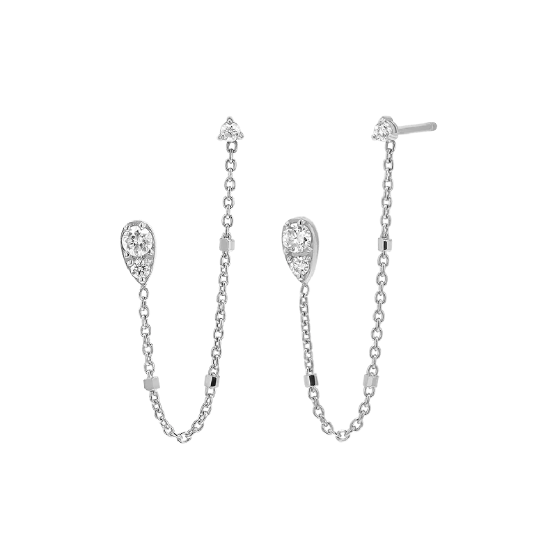 14K White Gold / Pair