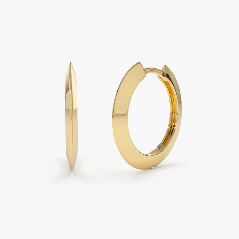 14k Gold Flat Hoop Earrings