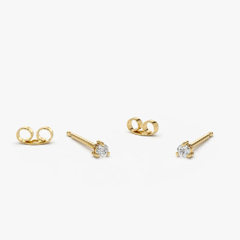 14K Gold Mini Diamond Studs