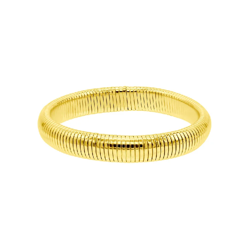 14K Gold Plated .5"" Tall Omega Bracelet