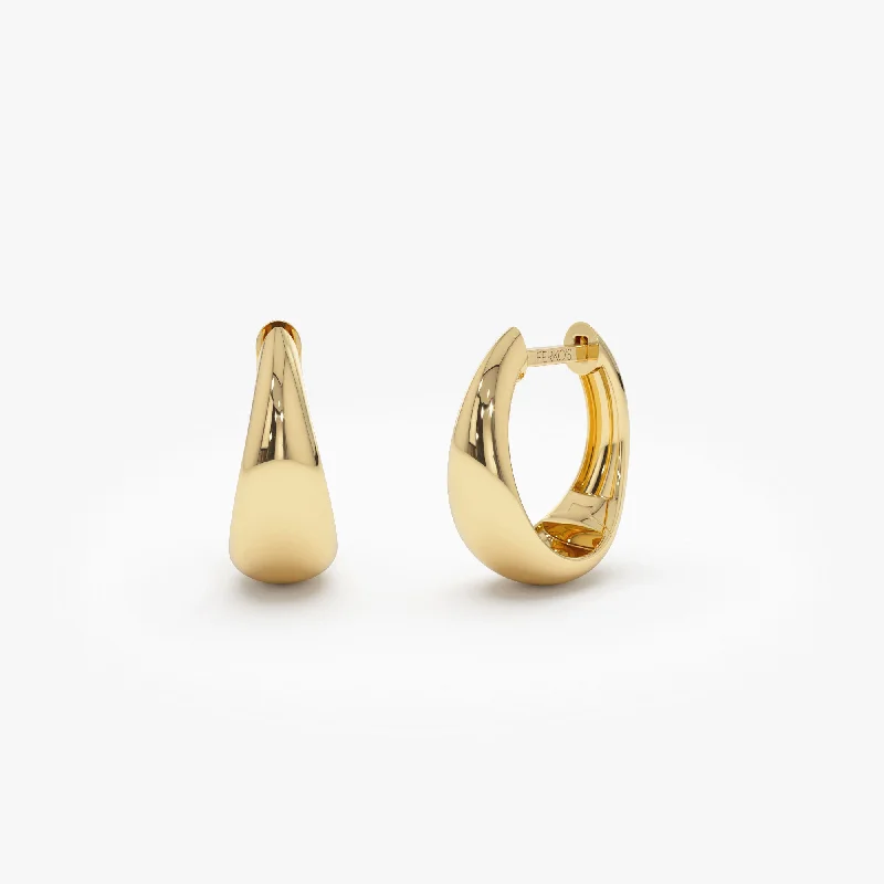 14k Gold Teardrop Hoop Earrings