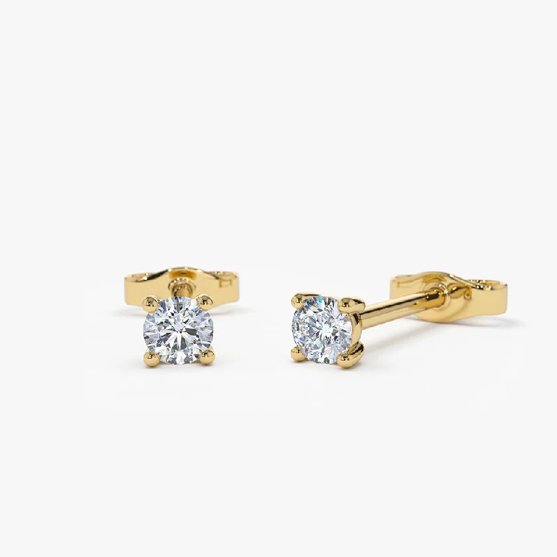 14k Prong Setting Round Diamond Studs