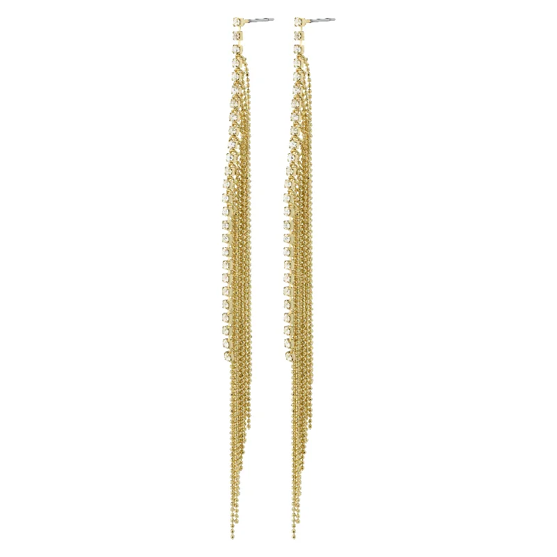 ANE crystal waterfall earrings gold-plated