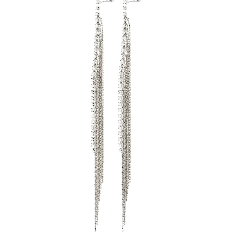 ANE crystal waterfall earrings silver-plated