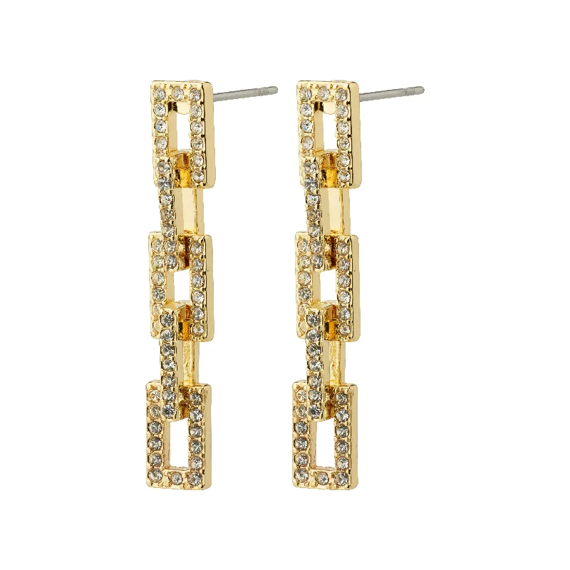 COBY recycled crystal earrings gold-plated