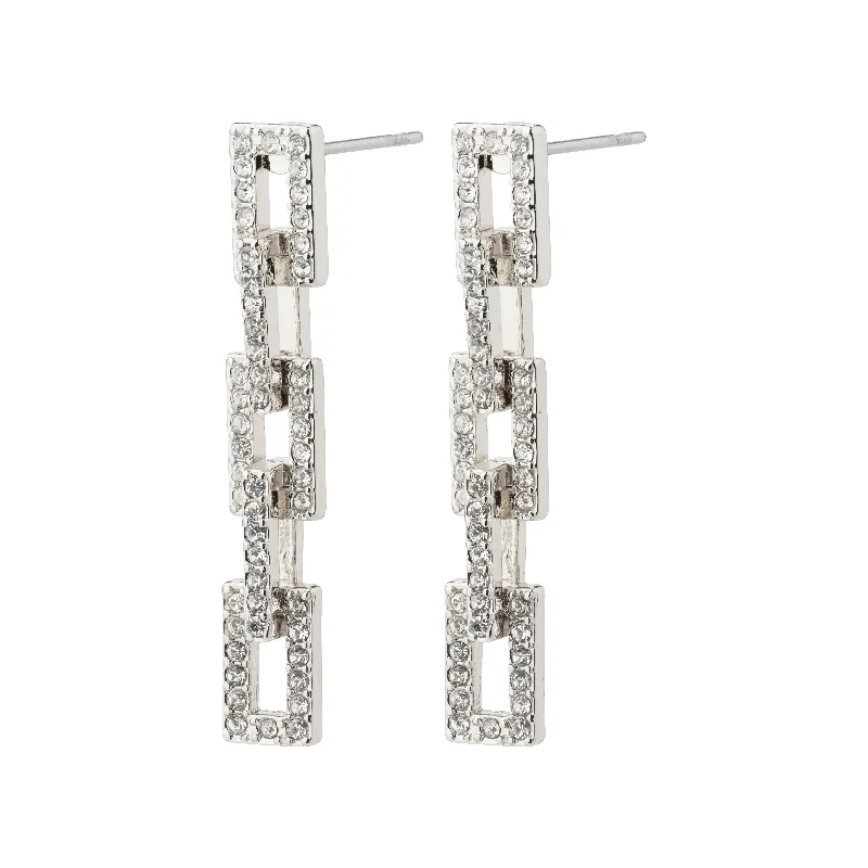 COBY recycled crystal earrings silver-plated