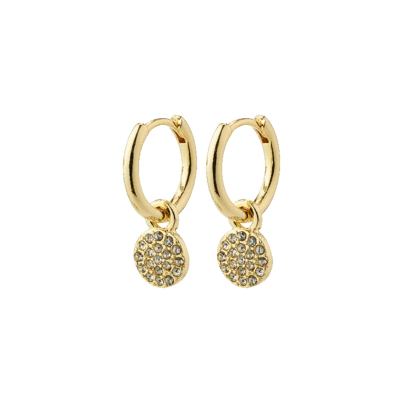 CHAYENNE recycled crystal hoop earrings gold-plated