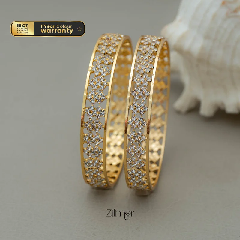 KF101763 - Gold Plated AD Stone Bangles