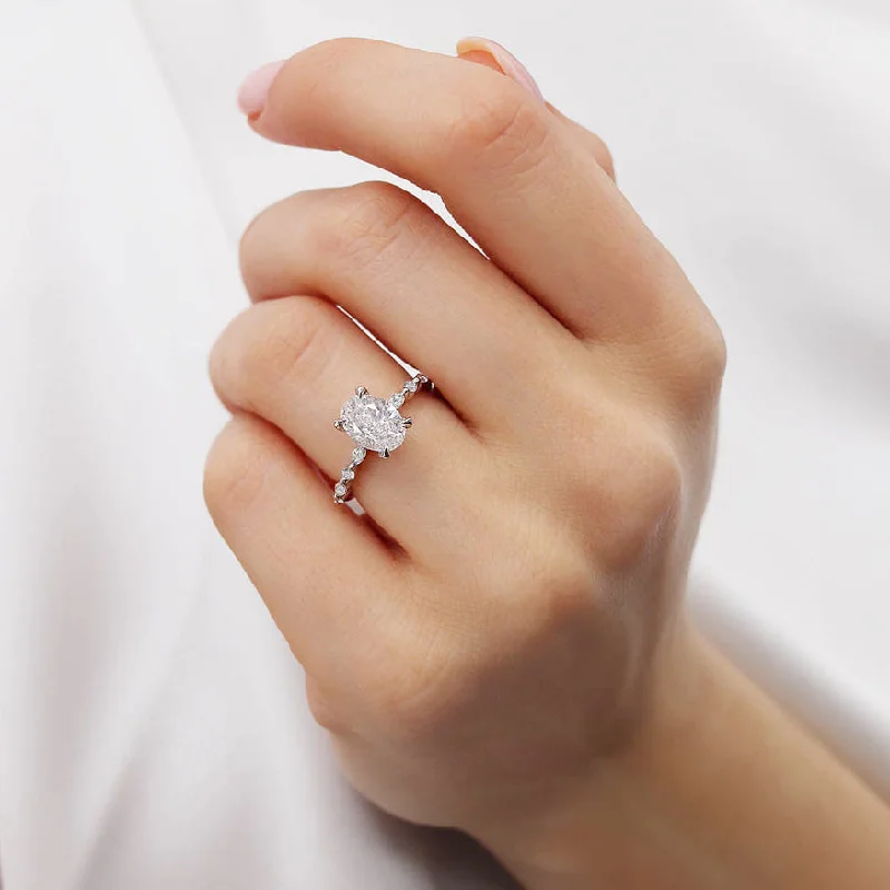 ALLURE - Oval Lab Diamond Platinum Scatter Ring