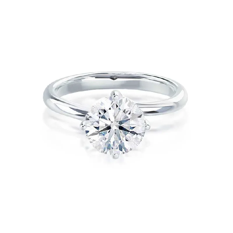 ANNORA - Round Lab Diamond 950 Platinum Twist Solitaire Ring