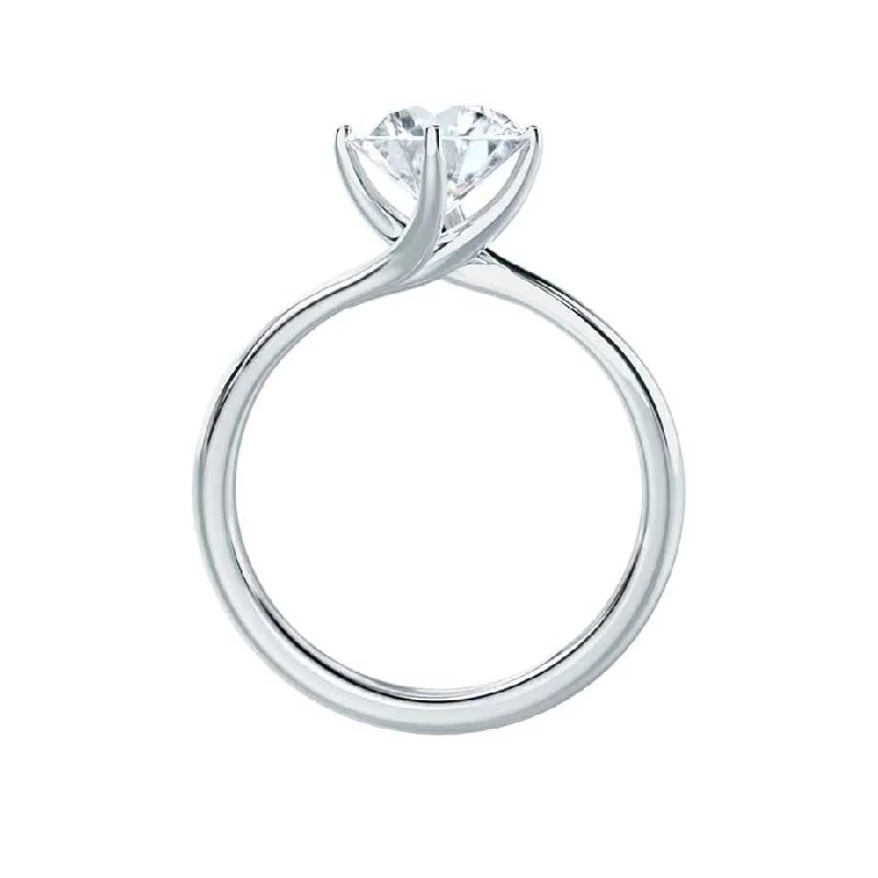 ANNORA - Round Lab Diamond 950 Platinum Twist Solitaire Ring