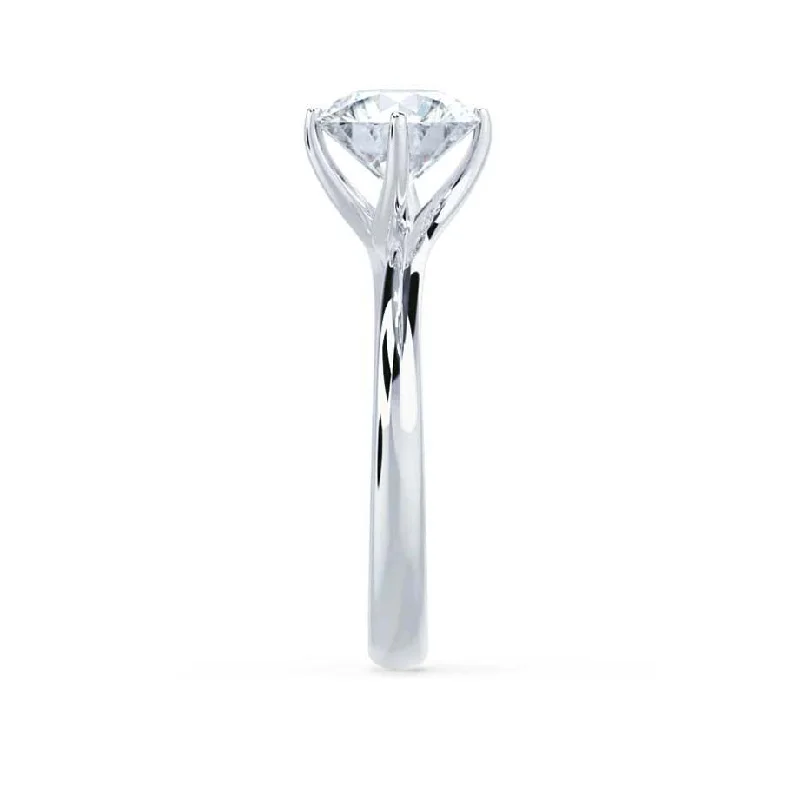 ANNORA - Round Lab Diamond 950 Platinum Twist Solitaire Ring