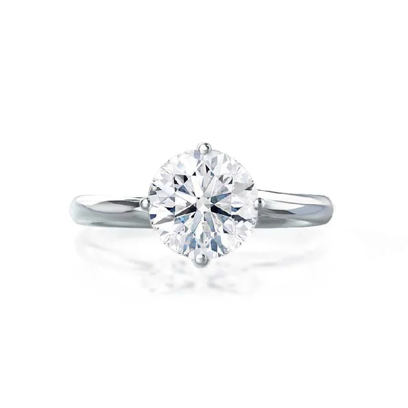 ANNORA - Round Lab Diamond 950 Platinum Twist Solitaire Ring