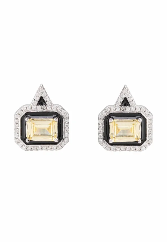 Art Deco Stud Earrings Silver