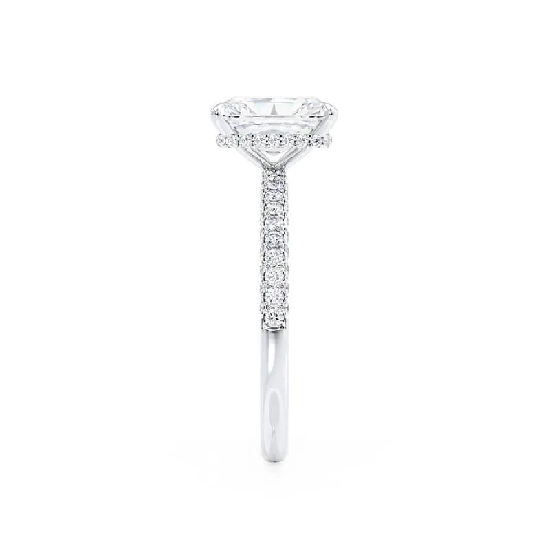 COCO - Radiant Lab Diamond Platinum Petite Triple Pavé Hidden Halo