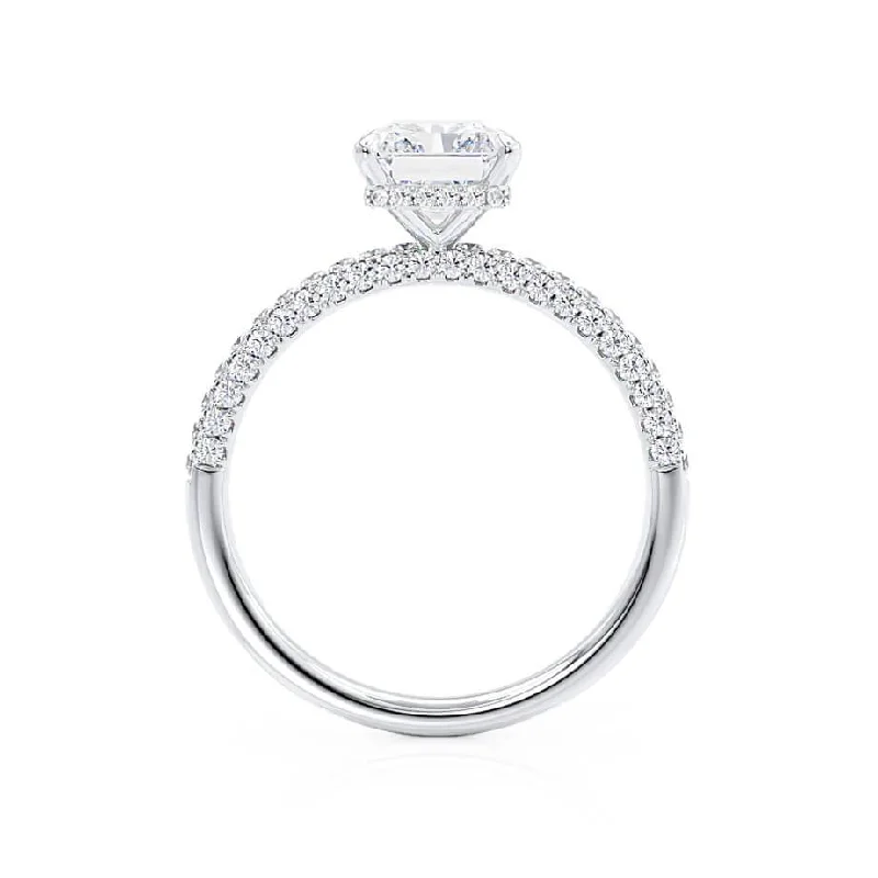 COCO - Radiant Lab Diamond Platinum Petite Triple Pavé Hidden Halo