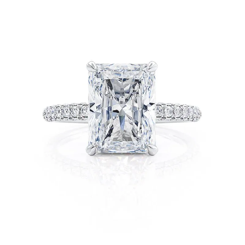 COCO - Radiant Lab Diamond Platinum Petite Triple Pavé Hidden Halo