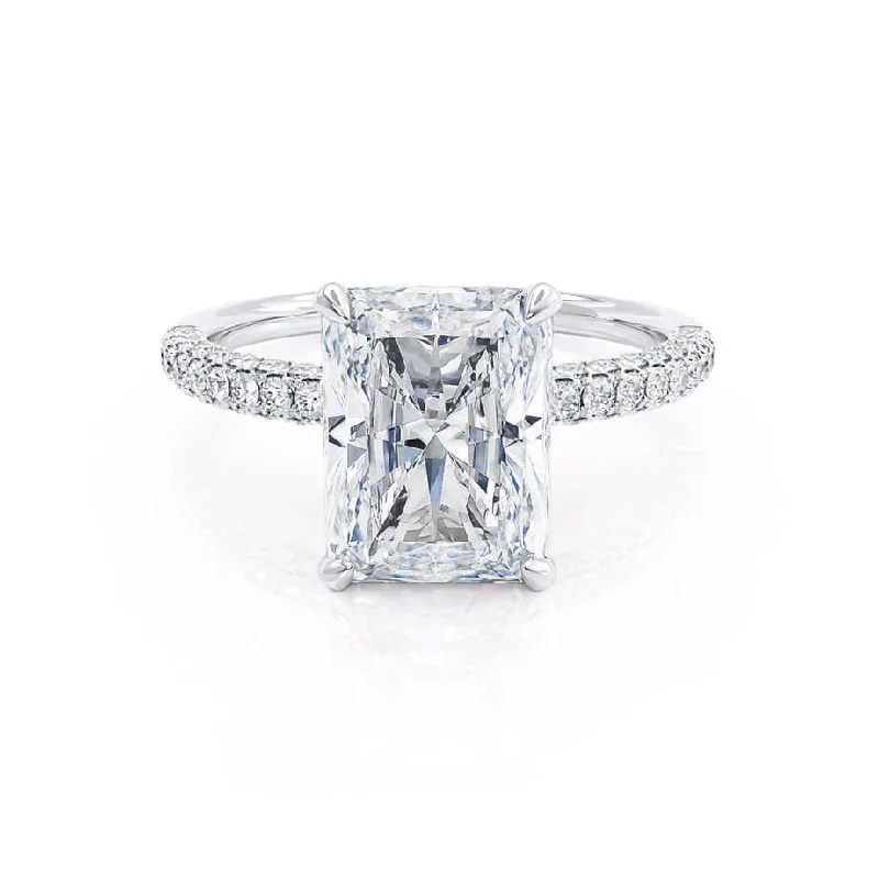 COCO - Radiant Lab Diamond Platinum Petite Triple Pavé Hidden Halo