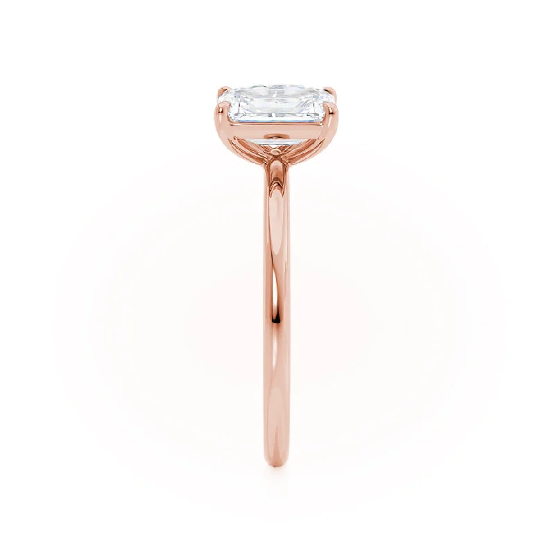 COMET - Toi Et Moi Moissanite Emerald & Pear Cut Ring 18k Rose Gold