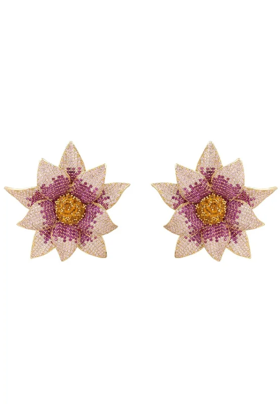 Daisy Flower Earrings Pink