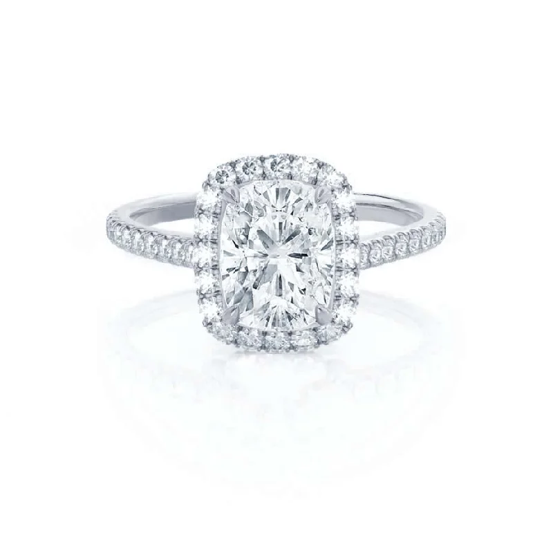 DARLEY - Elongated Cushion Lab Diamond Platinum Halo