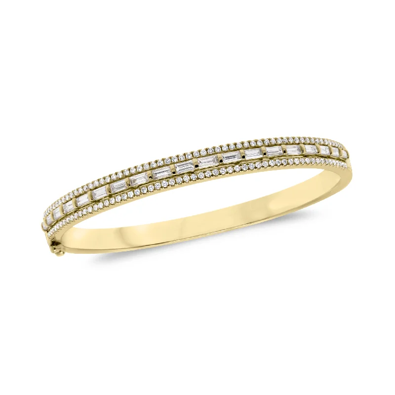 Diamond Baguette Bangle Bracelet