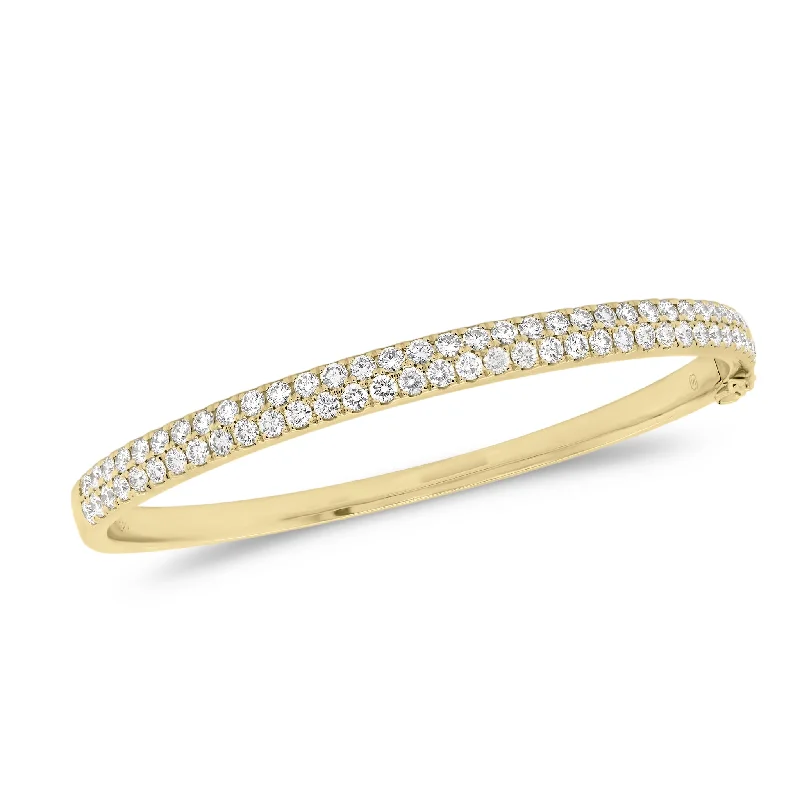 Diamond Double Row Bangle Bracelet