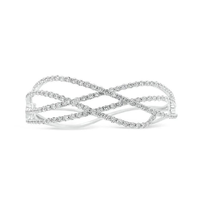 Diamond Open Crossover Bangle