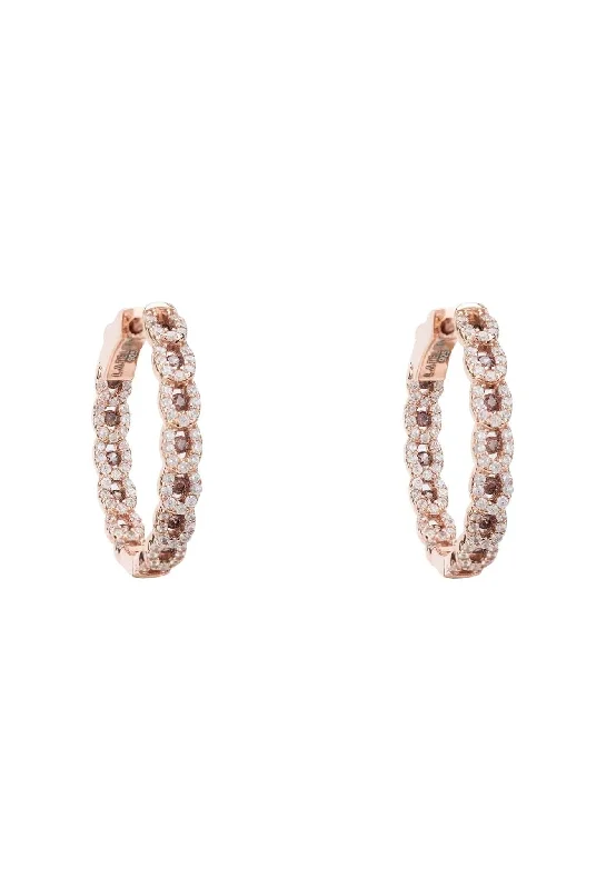 Duchess Hoop Earrings Rosegold Champagne