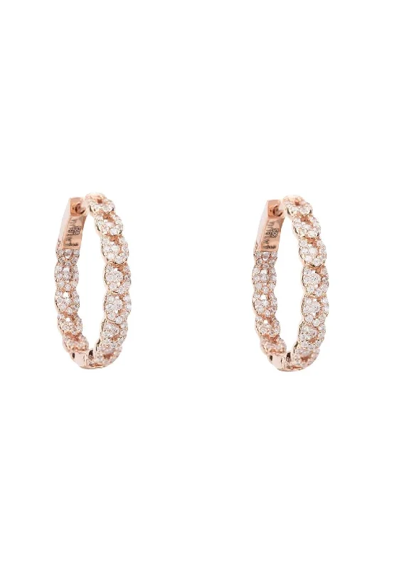 Duchess Hoop Earrings Rosegold White Cz