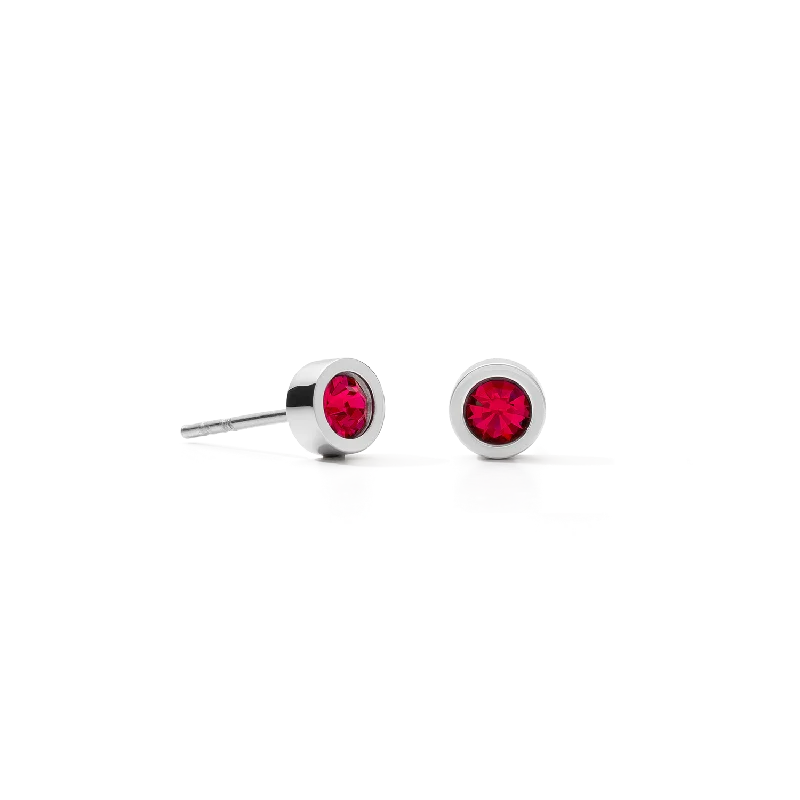 Earrings Sparkling Dot silver red