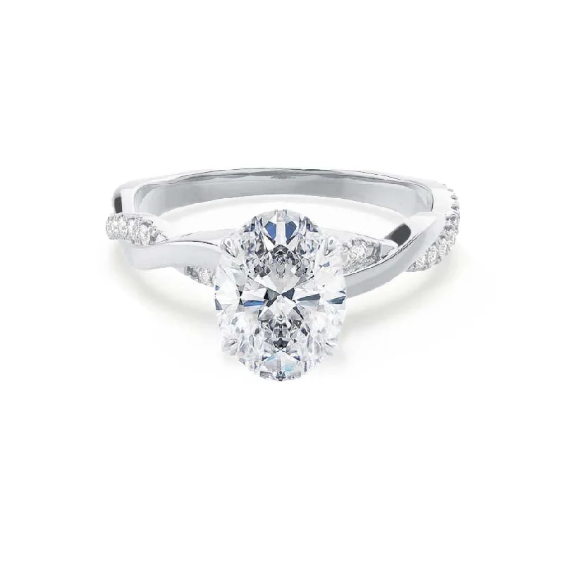 EDEN - Oval Lab Diamond Platinum Vine Solitaire