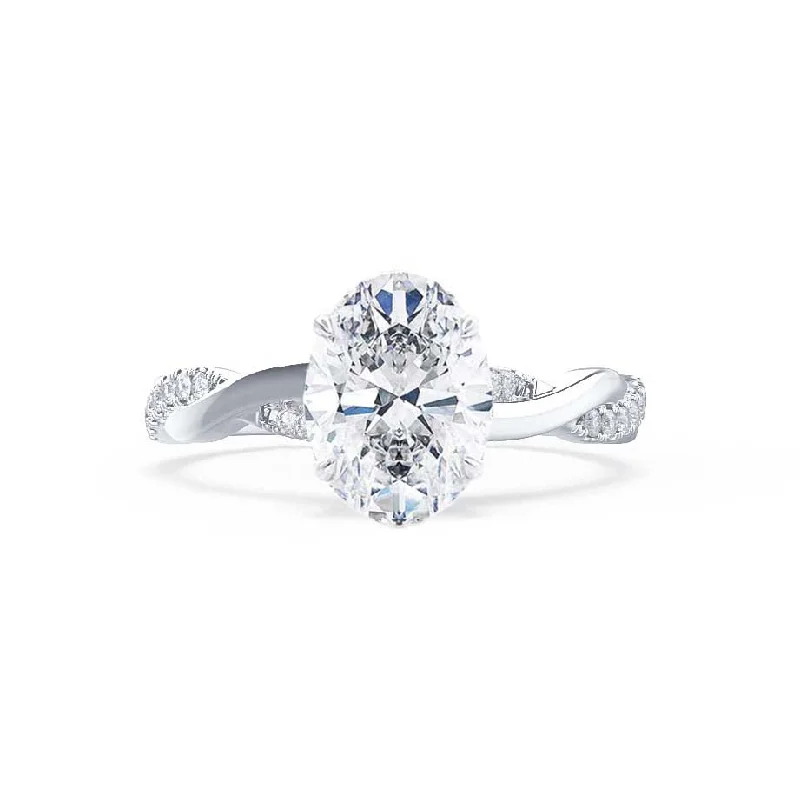 EDEN - Oval Lab Diamond Platinum Vine Solitaire