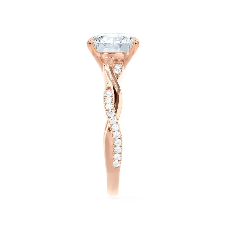 EDEN - Princess Moissanite & Diamond 18k Rose Gold Vine Solitaire