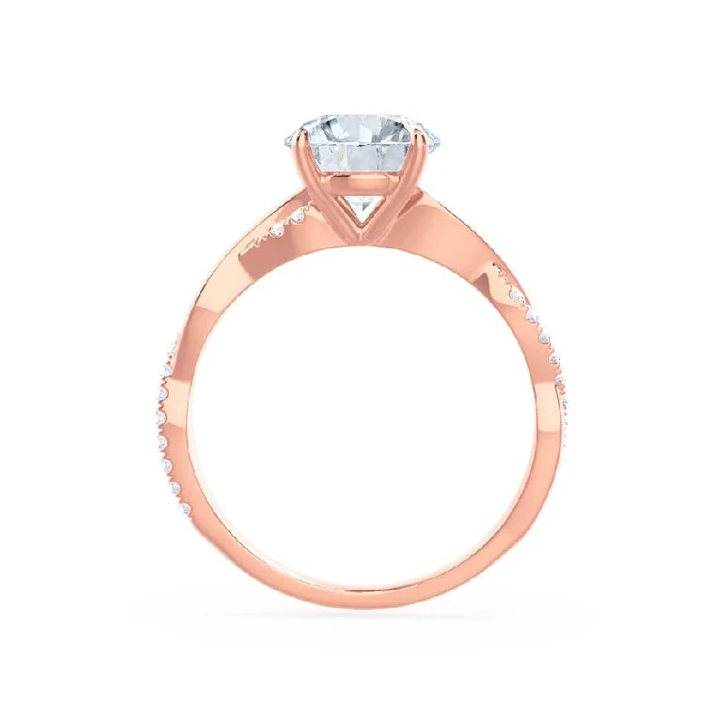 EDEN - Princess Moissanite & Diamond 18k Rose Gold Vine Solitaire