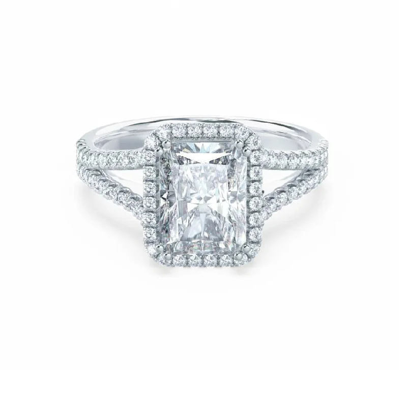 EVERLY - Radiant Lab Diamond & Diamond Platinum Split Shank Halo