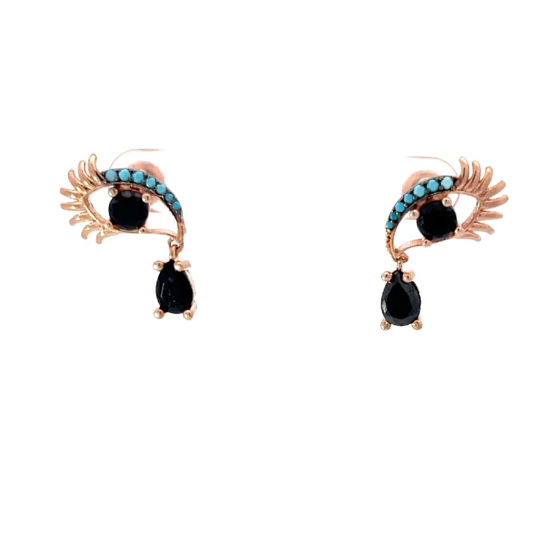 Eye Of Horus Blue Earrings Rosegold