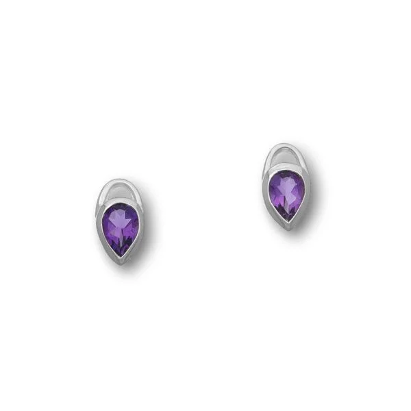 Flourish Silver Earrings CE400 Amethyst