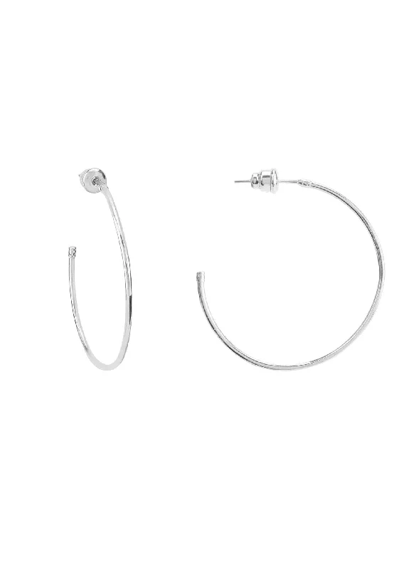 Hoop Earrings 4Cm Silver