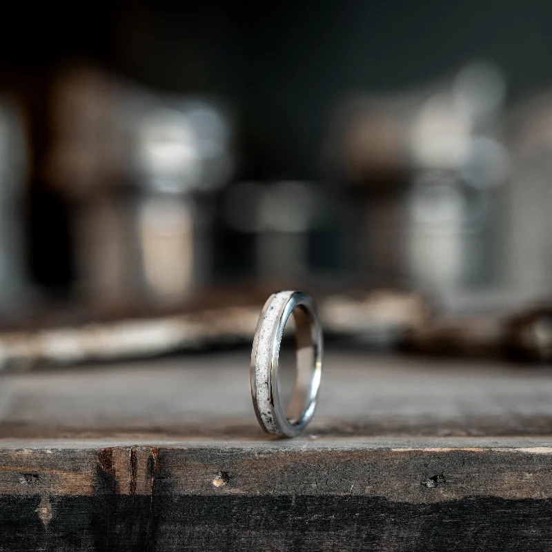 The Huntress | Women's Titanium Ring with Elk Antler