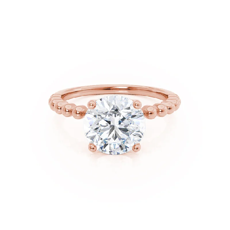 JULANE - Bubble & Bead Solitaire Moissanite Engagement Ring 18k Rose Gold