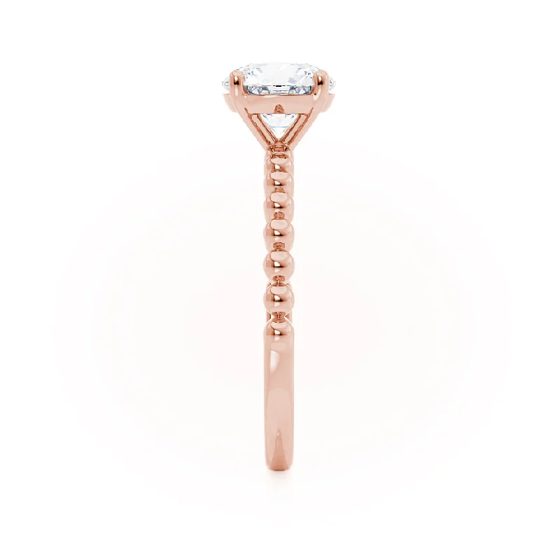 JULANE - Bubble & Bead Solitaire Moissanite Engagement Ring 18k Rose Gold